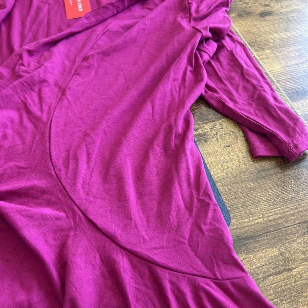 NWT Urban CoCo Women's Open Front Cardigan Long Sleeve Irregular Hem Pink XL - Picture 11 of 14